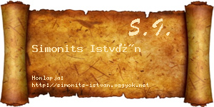 Simonits István névjegykártya