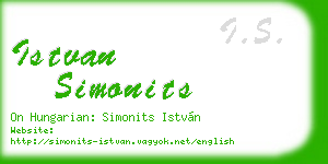 istvan simonits business card